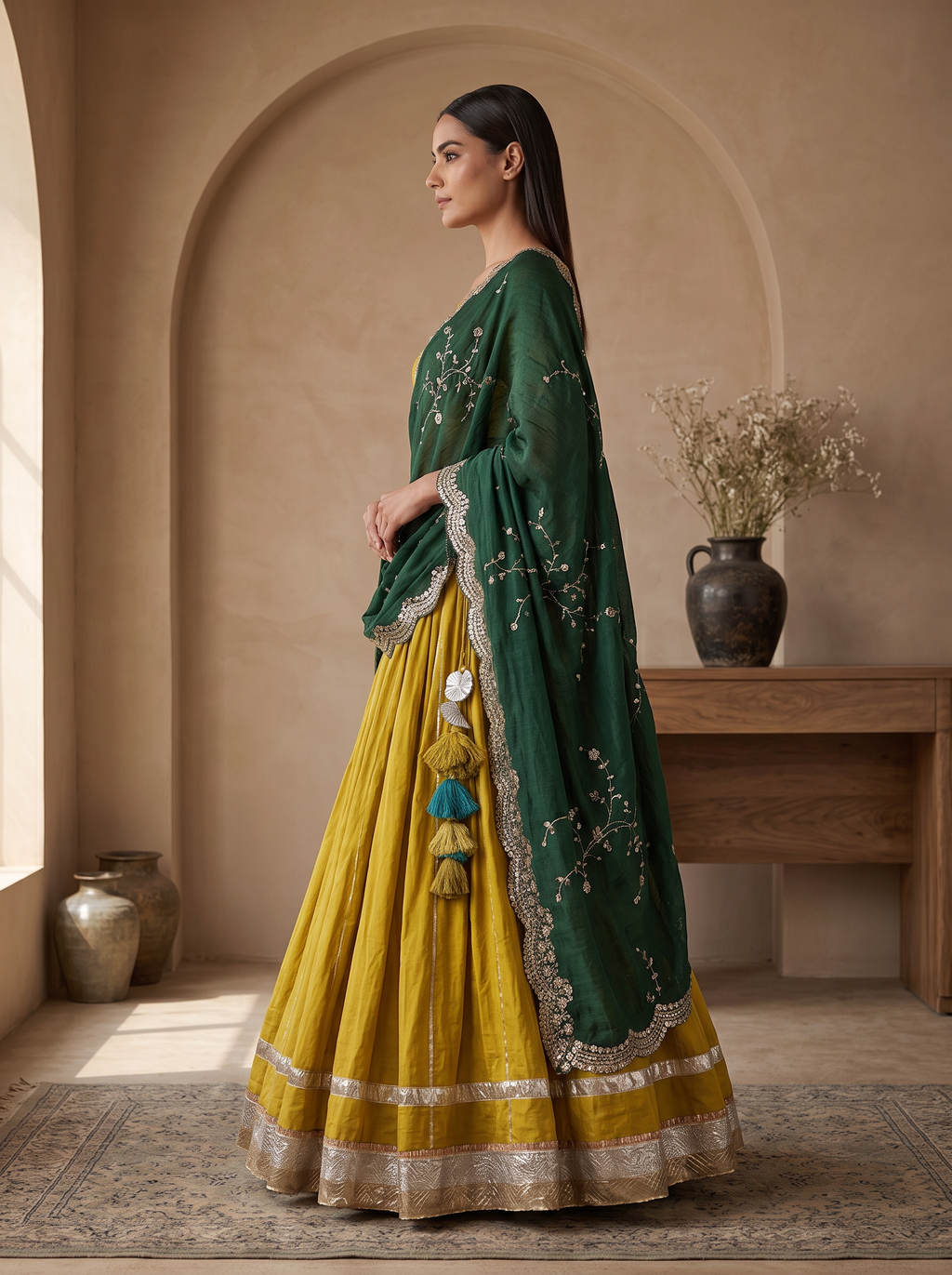 Meera Mustard Green Chaniya