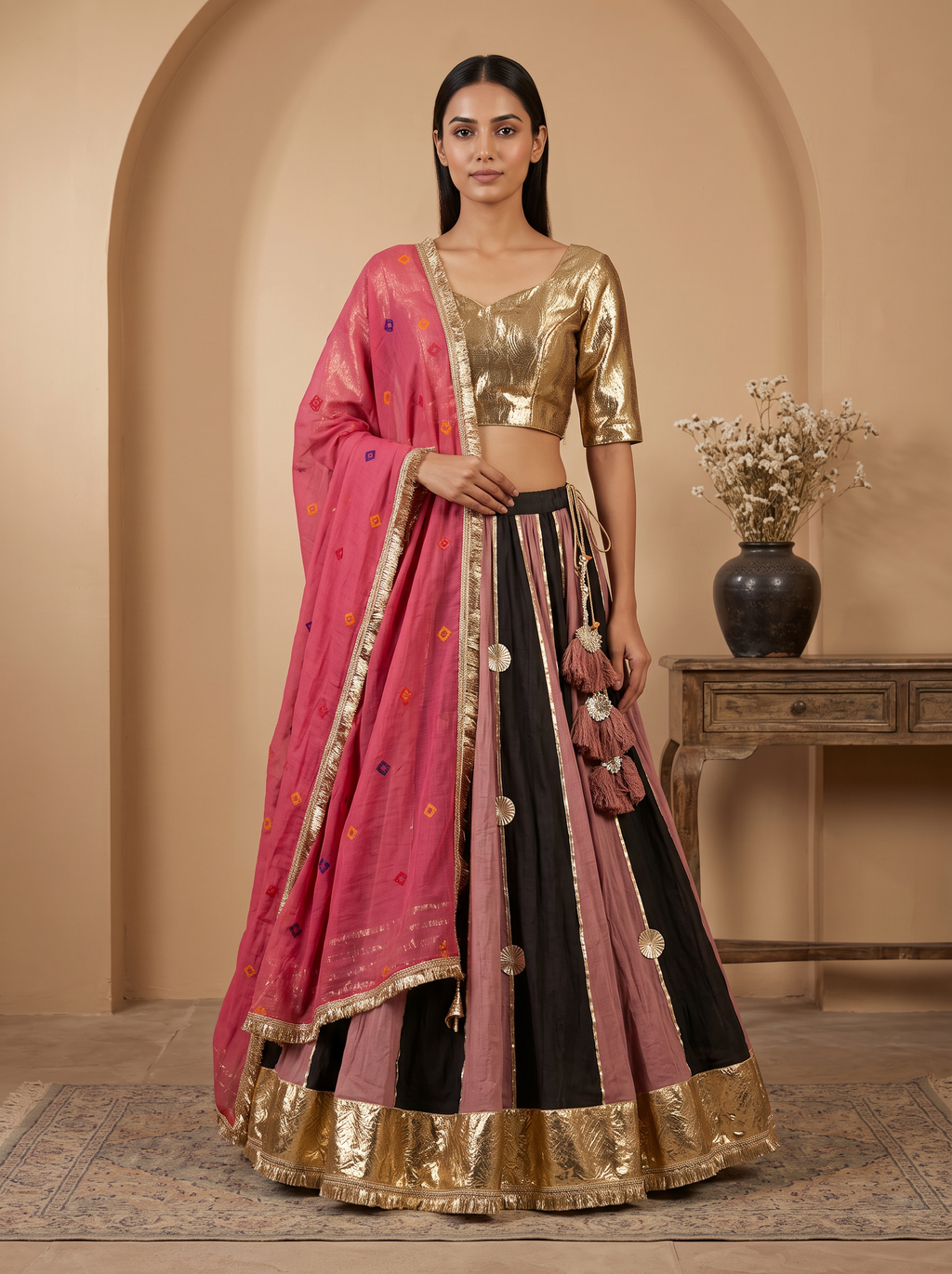 Rangrez Black & Pink Chaniya