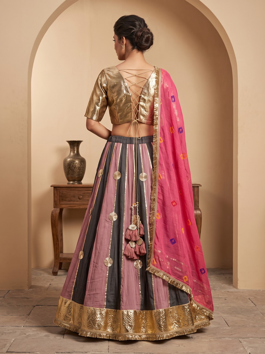 Rangrez Black & Pink Chaniya