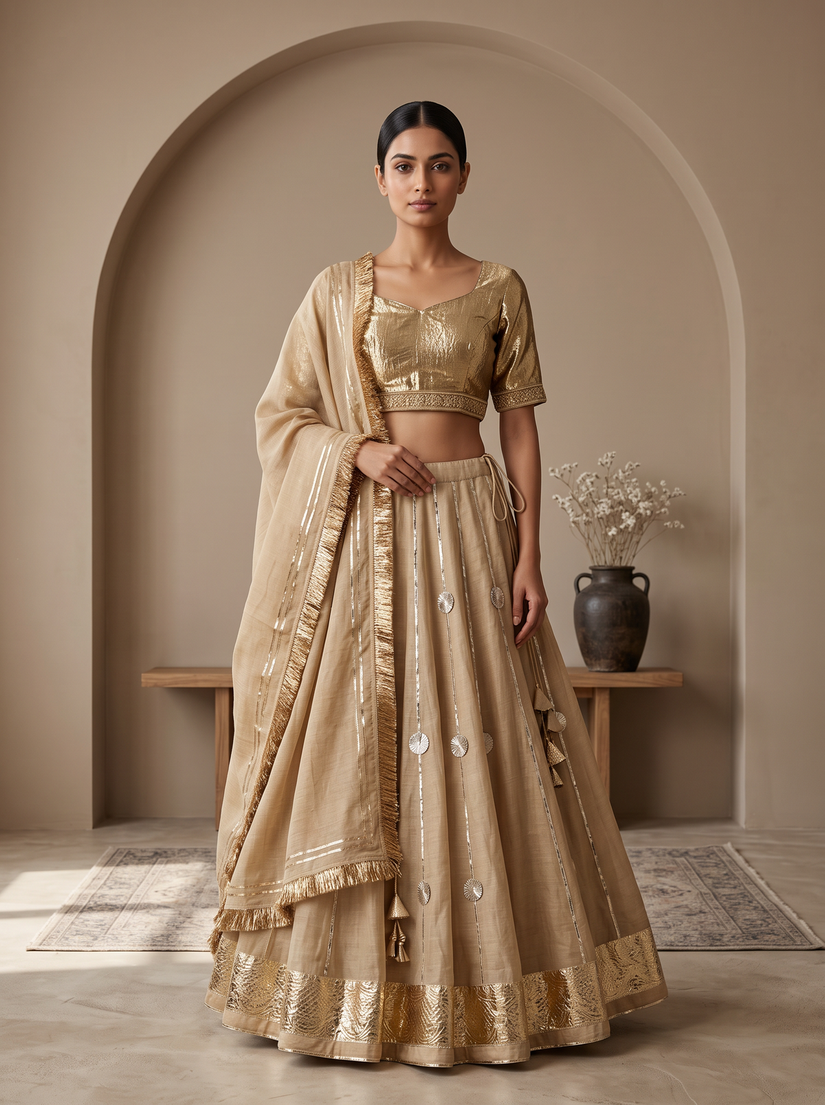 Golden Beige Chaniya