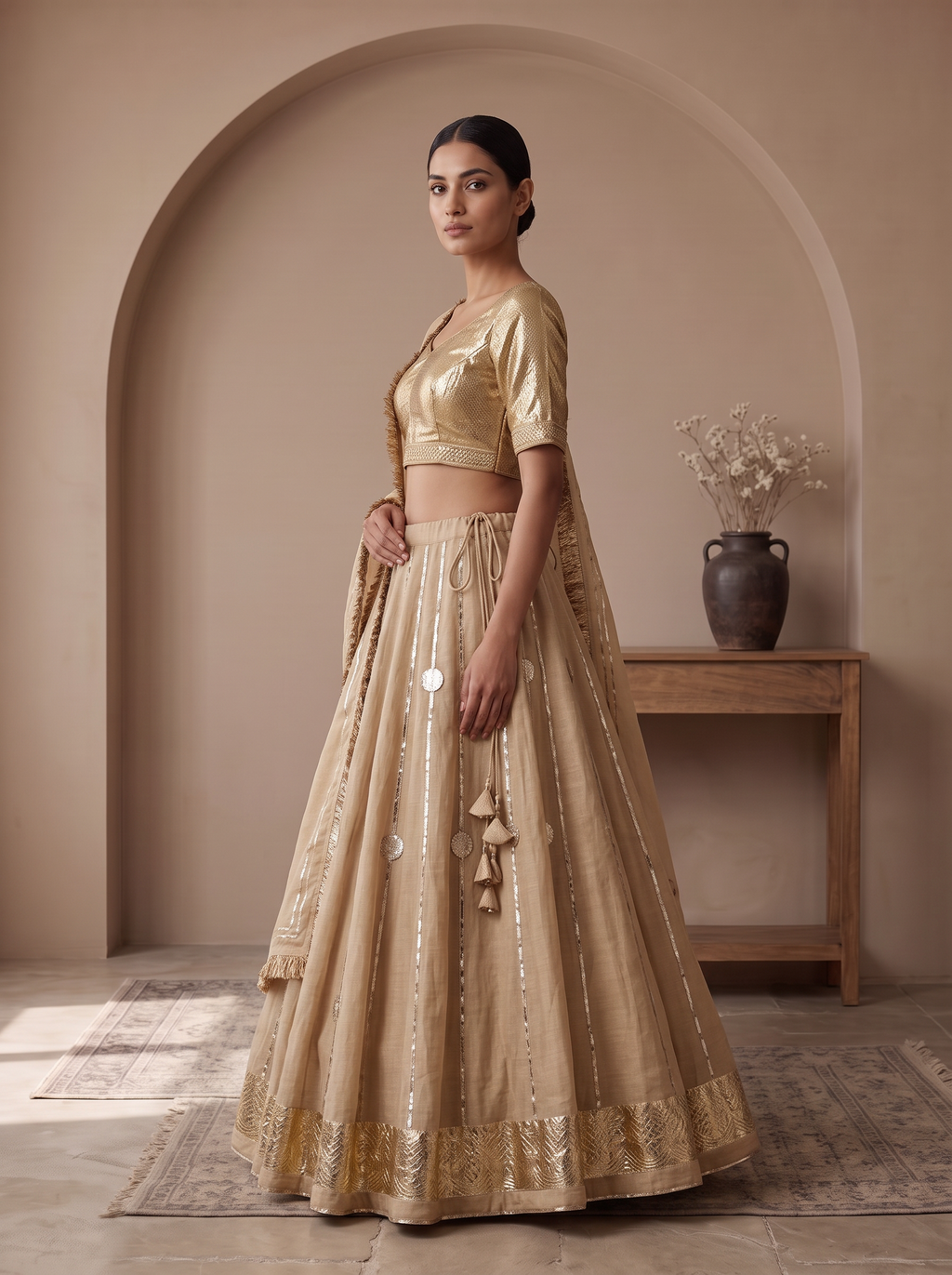Golden Beige Chaniya